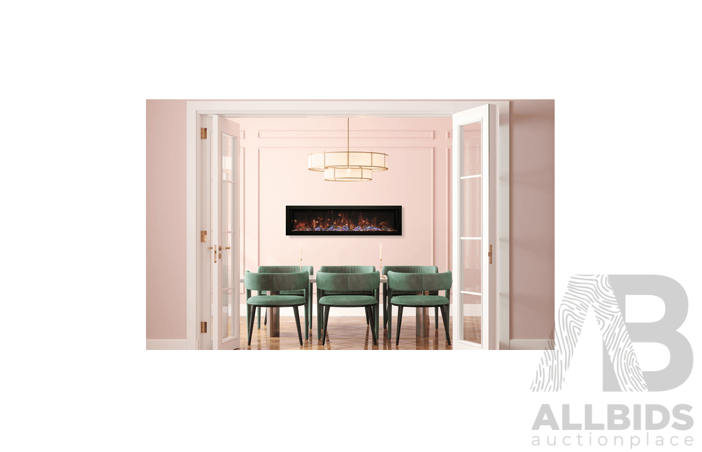 Remii 45 Inch Deep Indoor Built-in Electric Fireplaces with Black Steel Surround (102745-DE)