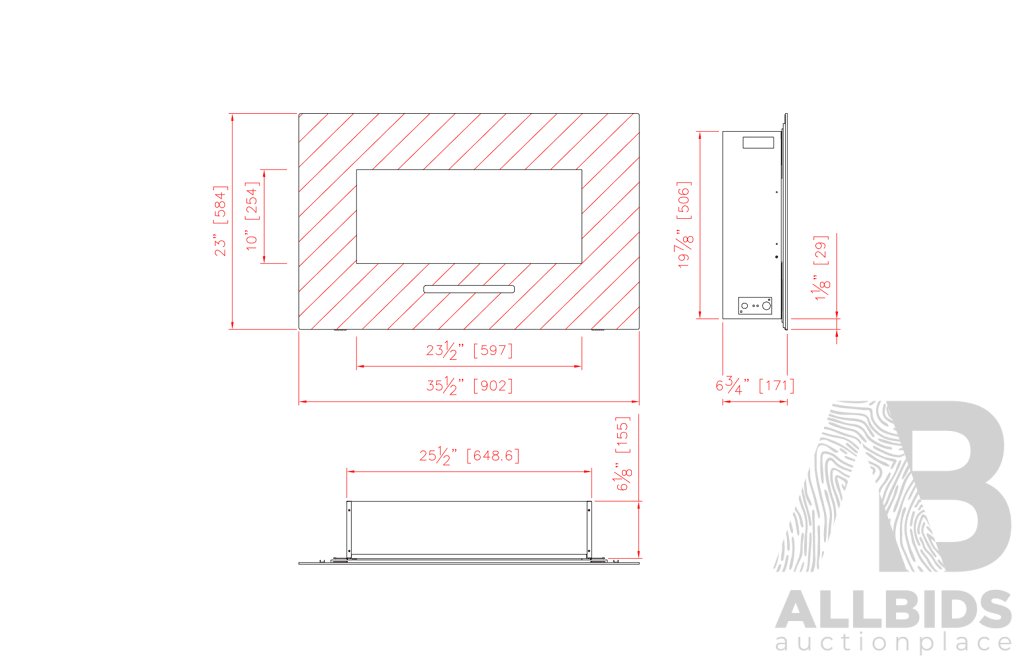 Amantii 26'' Wall Mount Electric Fireplace (WM-FM-26-3623-BG)