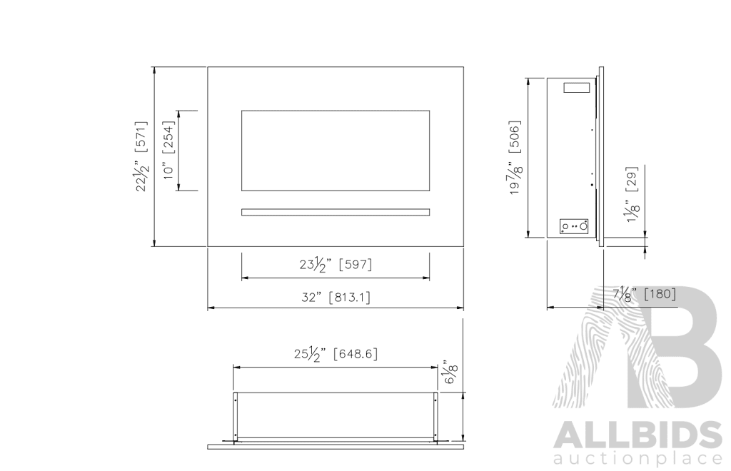 Amantii 26'' Linear Electric Fireplace (WM-FML-26-3223-STL) - ORP$1979
