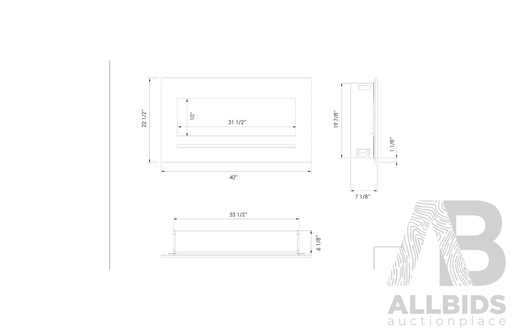 Amantii 34'' Wall Mount Electric Fireplace (WM-FM-34-4423-BG)