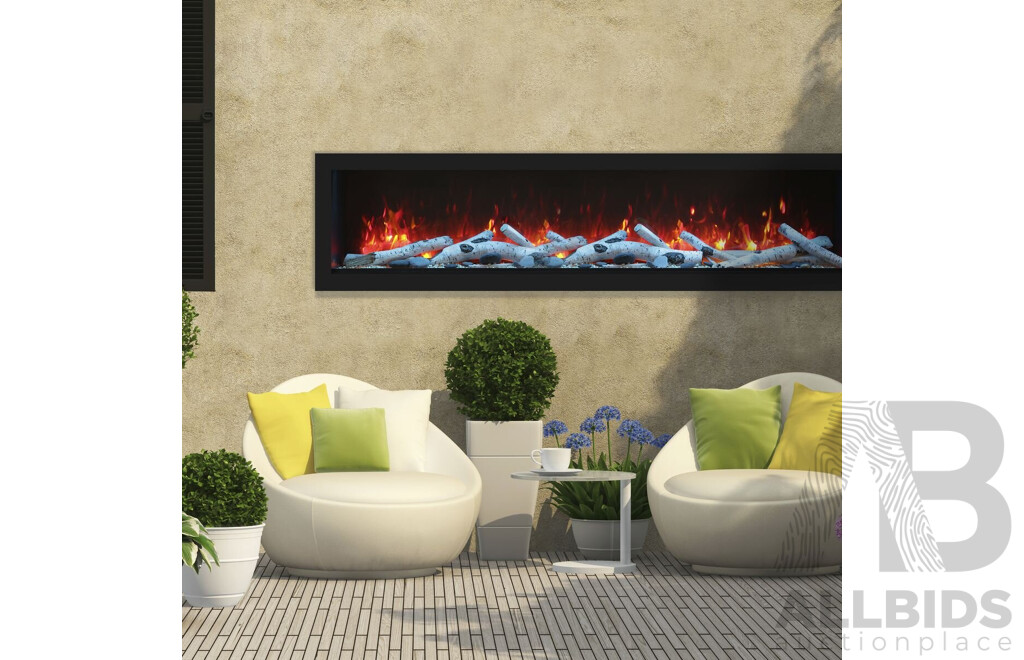 Remii 65 Inch Deep Indoor Built-in Electric Fireplaces with Black Steel Surround (102765-DE) - ORP $5,999