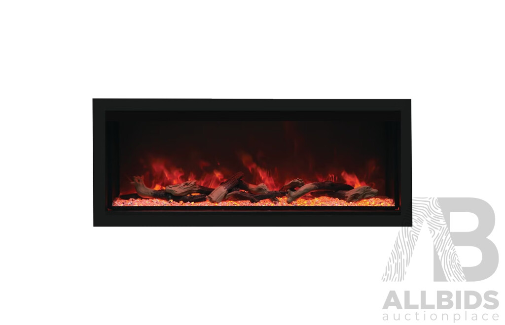 Remii 55 Inch Extra Tall Indoor Built-In Electric Fireplace with Black Steel Surround 102755-XT