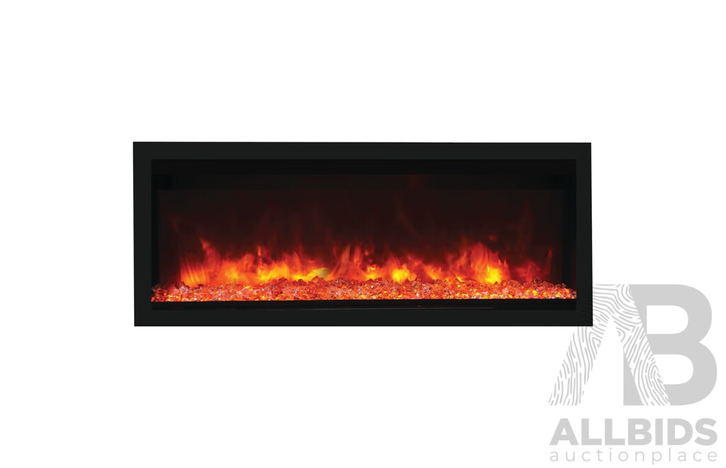 Remii 55 Inch Extra Tall Indoor Built-In Electric Fireplace with Black Steel Surround 102755-XT