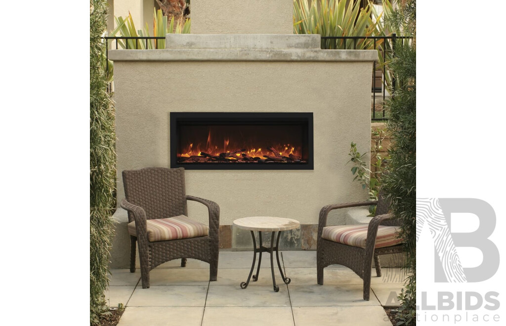 Remii 55 Inch Extra Tall Indoor Built-In Electric Fireplace with Black Steel Surround 102755-XT