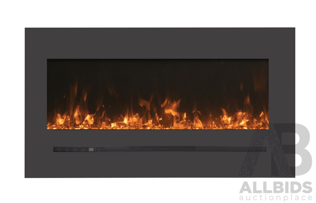 48'' Wall Mount/Flush Mount Electric Fireplace with Steel Surround - WM-FML-48-5523 - ORP $1,999
