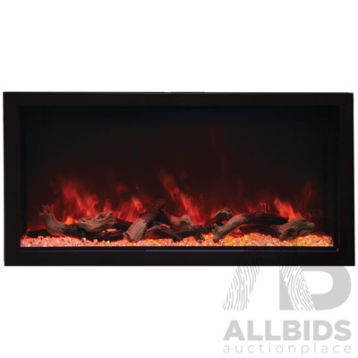 Remii 45 Inch Extra Tall Indoor Built-In Electric Fireplace with Black Steel Surround (102745-XT)