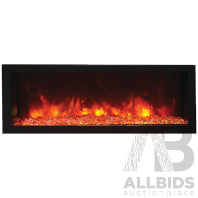 Remii 45 Inch Deep Indoor Built-in Electric Fireplaces with Black Steel Surround (102745-DE)