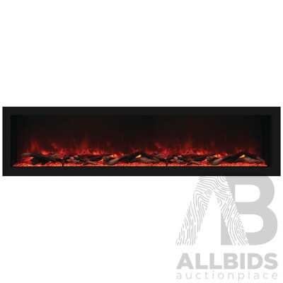 Remii 65 Inch Deep Indoor Built-in Electric Fireplaces with Black Steel Surround (102765-DE) - ORP $5,999