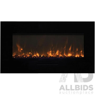 88 Inch Wall Mount/Flush Mount Series Electric Fireplace (WM-FM-88-10023-BG)