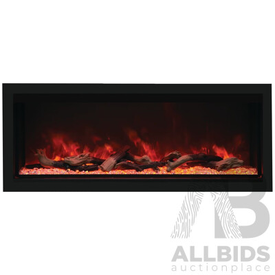 Remii 55 Inch Extra Tall Indoor Built-In Electric Fireplace with Black Steel Surround 102755-XT