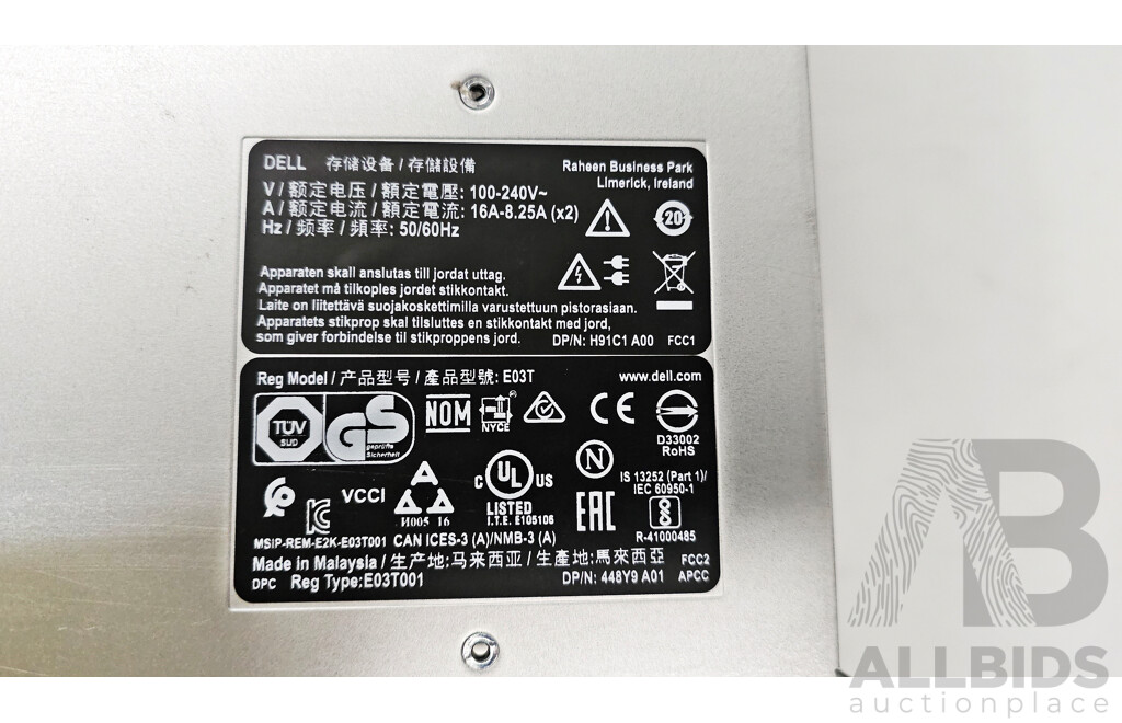 Dell EMC (E03T) SCv3020 Intel Xeon CPU 4RU Storage System