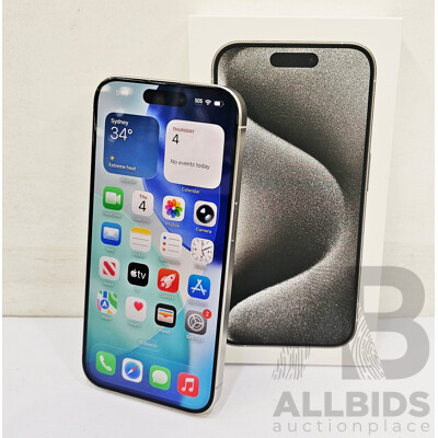 Apple (A3102) 6.1-Inch LTE 128GB IPhone 15 Pro (White Titanium)