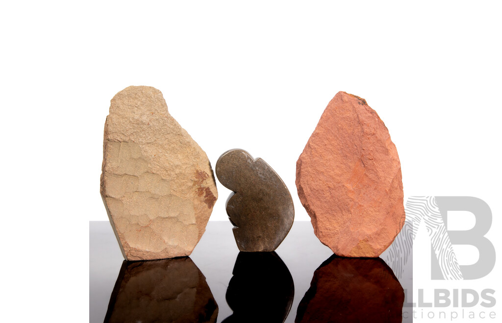 Collection of Three Carved Shona Stone Pieces