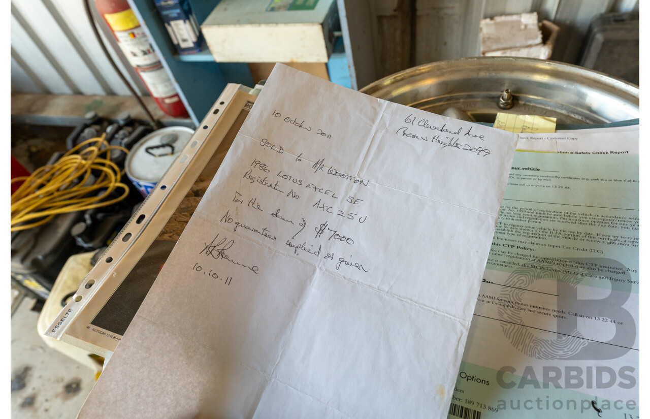 01/1986 Lotus Eclat Excel S.E. 2d Coupe Calypso Red 2.2L - Personal Import 10/1994