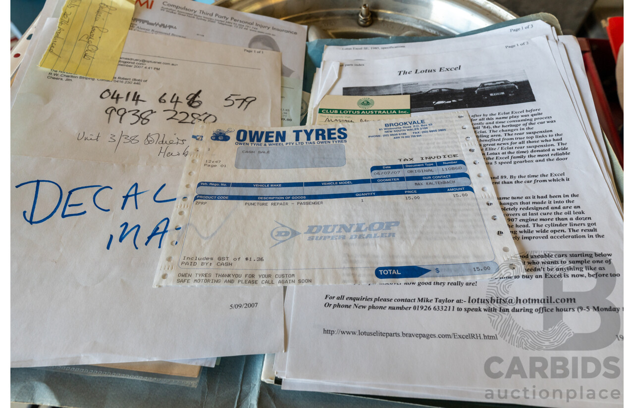 01/1986 Lotus Eclat Excel S.E. 2d Coupe Calypso Red 2.2L - Personal Import 10/1994