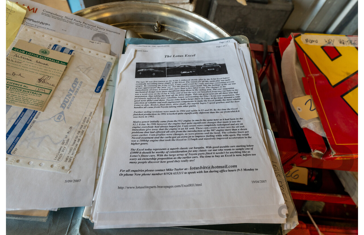 01/1986 Lotus Eclat Excel S.E. 2d Coupe Calypso Red 2.2L - Personal Import 10/1994