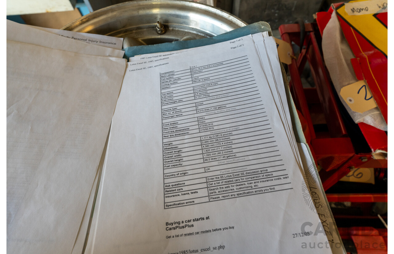 01/1986 Lotus Eclat Excel S.E. 2d Coupe Calypso Red 2.2L - Personal Import 10/1994