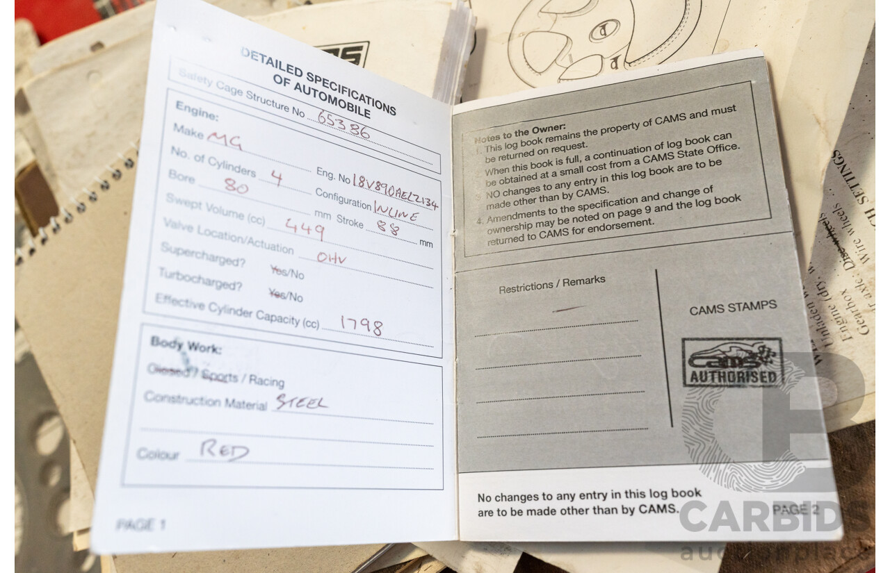 2/1977 British Leyland M.G. MGB 2d Roadster Red 1.8L - Modified and CAMS Logbooked for Hillclimb / Rally