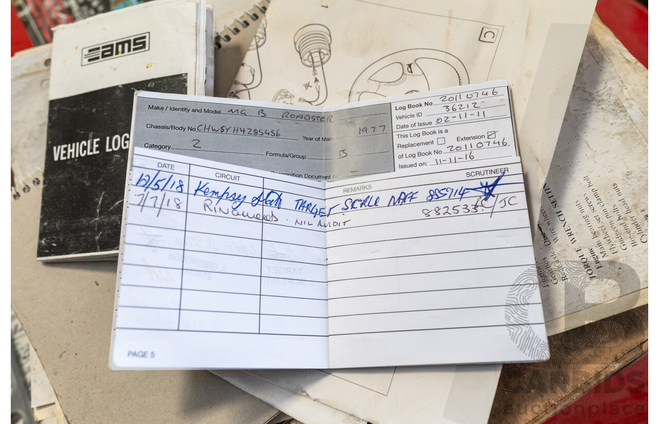 2/1977 British Leyland M.G. MGB 2d Roadster Red 1.8L - Modified and CAMS Logbooked for Hillclimb / Rally