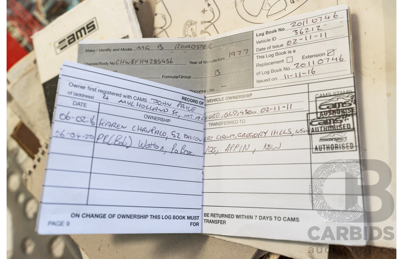 2/1977 British Leyland M.G. MGB 2d Roadster Red 1.8L - Modified and CAMS Logbooked for Hillclimb / Rally