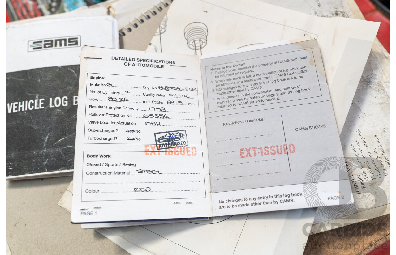 2/1977 British Leyland M.G. MGB 2d Roadster Red 1.8L - Modified and CAMS Logbooked for Hillclimb / Rally