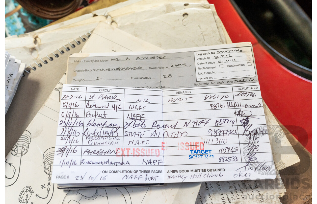 2/1977 British Leyland M.G. MGB 2d Roadster Red 1.8L - Modified and CAMS Logbooked for Hillclimb / Rally