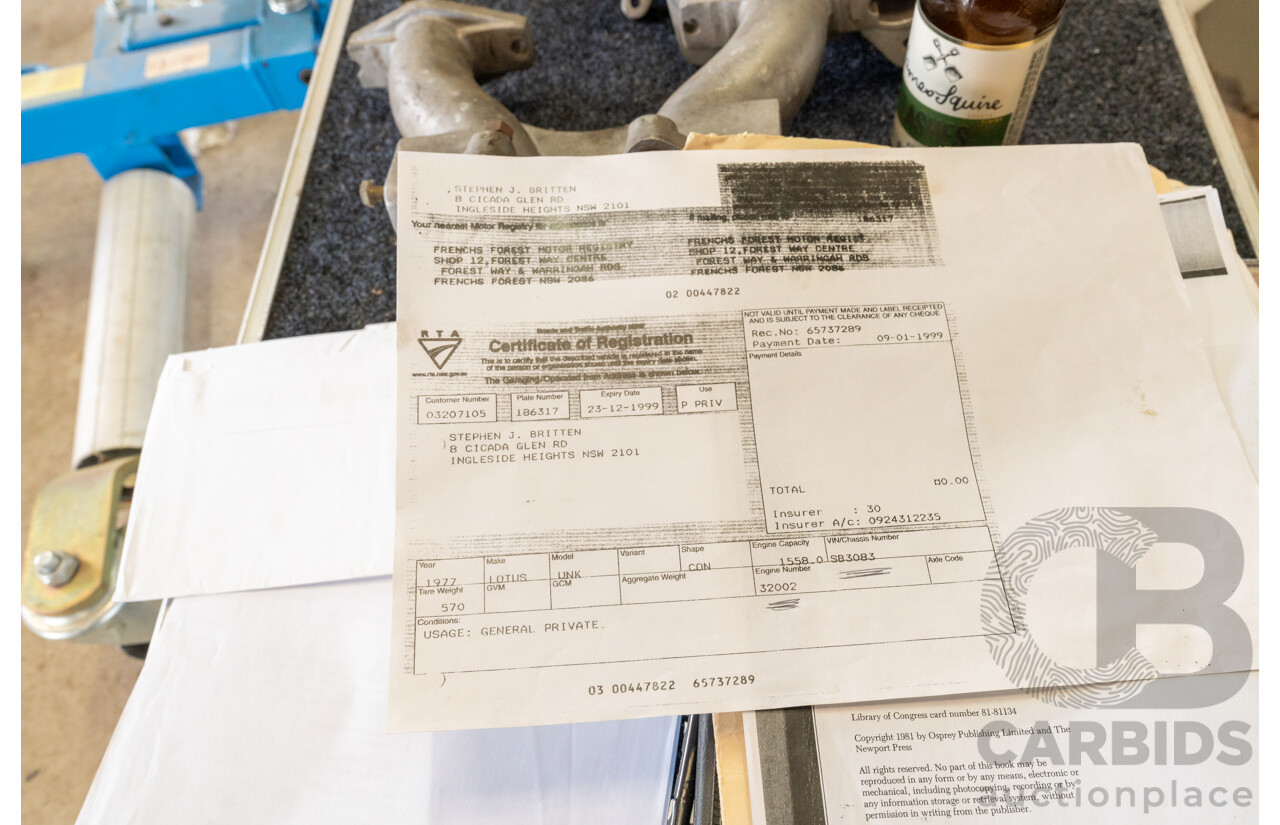 01/1978 Lotus Seven Mk4 (Steel Brothers New Zealand) 2d Roadster Red 1.6L - CAMS Logbooked