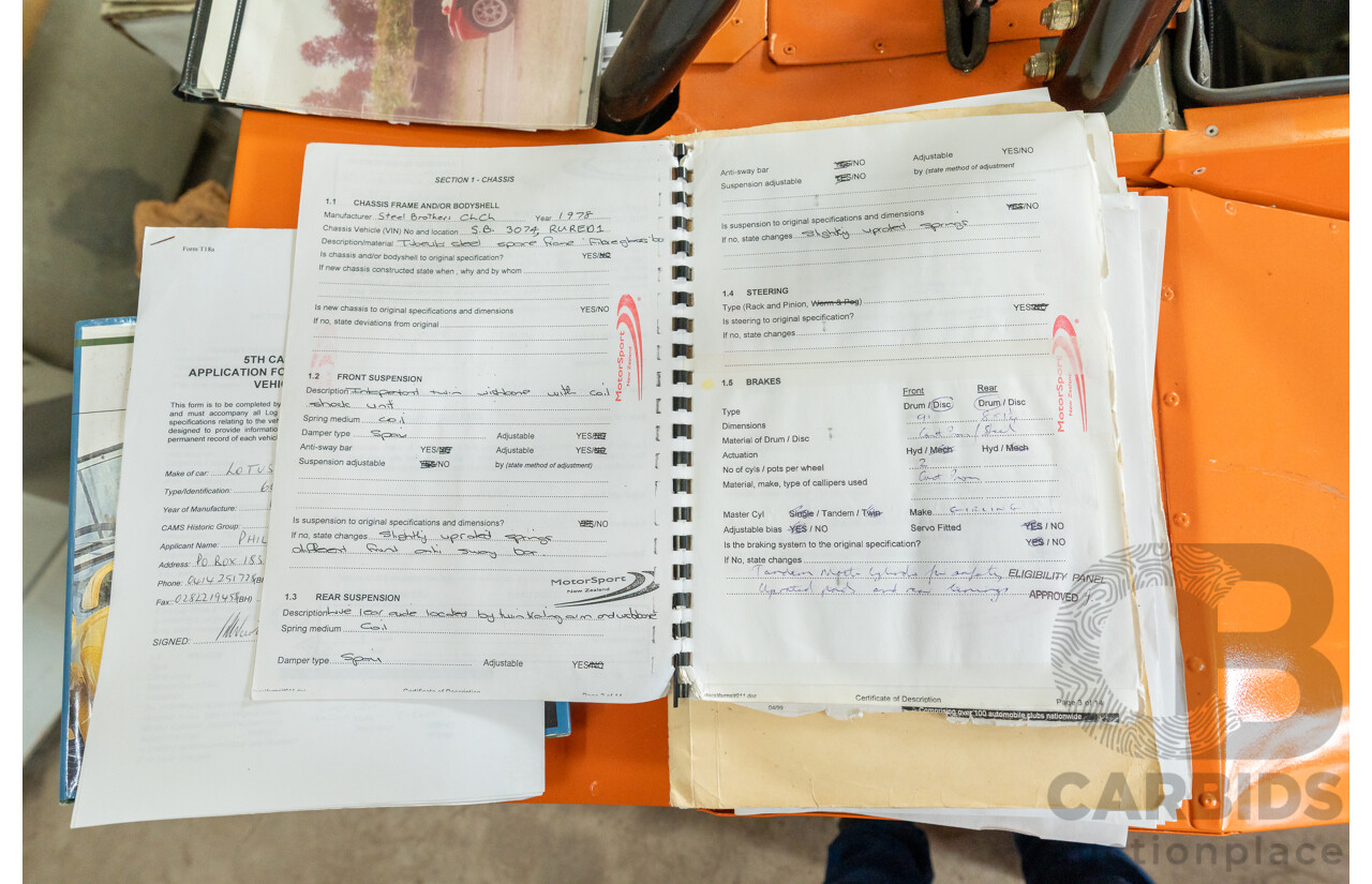 01/1978 Lotus Seven Mk4 (Steel Brothers New Zealand) 2d Roadster Red 1.6L - CAMS Logbooked