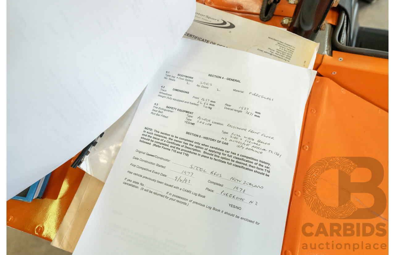 01/1978 Lotus Seven Mk4 (Steel Brothers New Zealand) 2d Roadster Red 1.6L - CAMS Logbooked