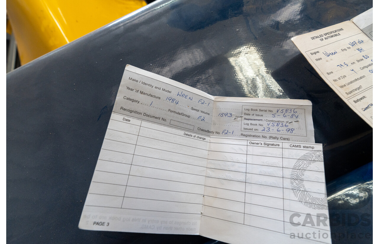 Circa 1984 Wren F2-1 Racing Car Yellow 1.6L - CAMS Logbooked