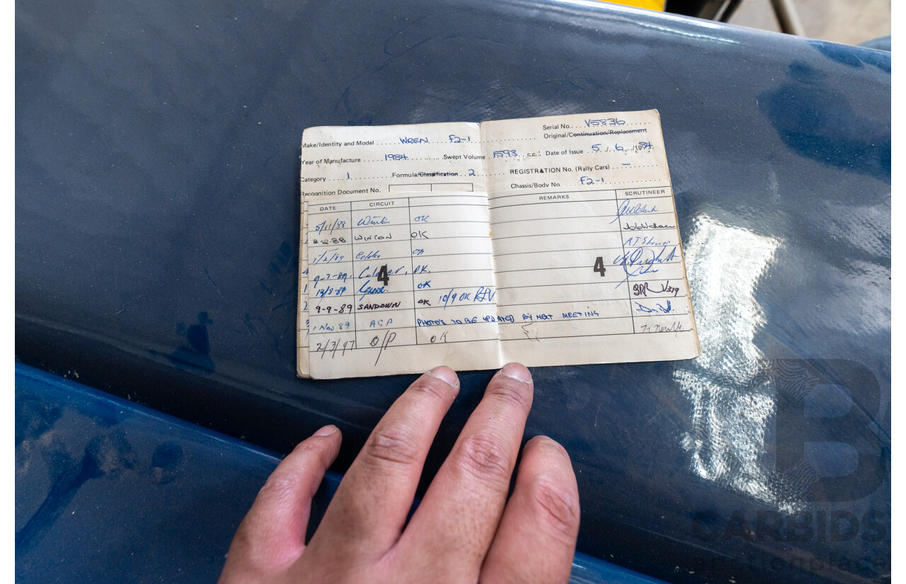 Circa 1984 Wren F2-1 Racing Car Yellow 1.6L - CAMS Logbooked