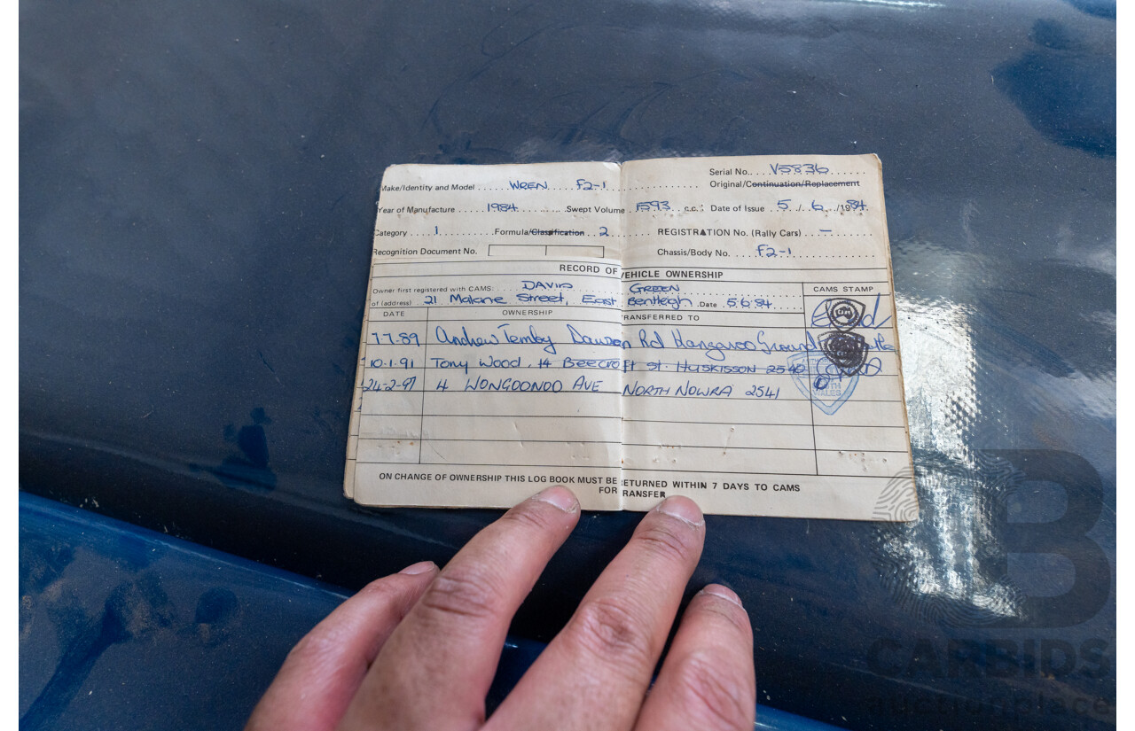 Circa 1984 Wren F2-1 Racing Car Yellow 1.6L - CAMS Logbooked