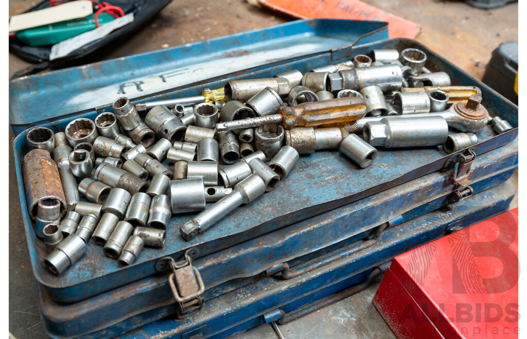Collection of Four Assorted Socket Sets in Metal Cases