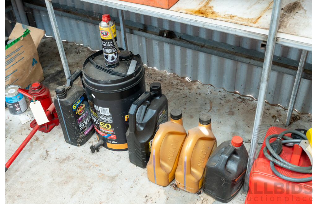 Collection of Various Oils and Lubricants