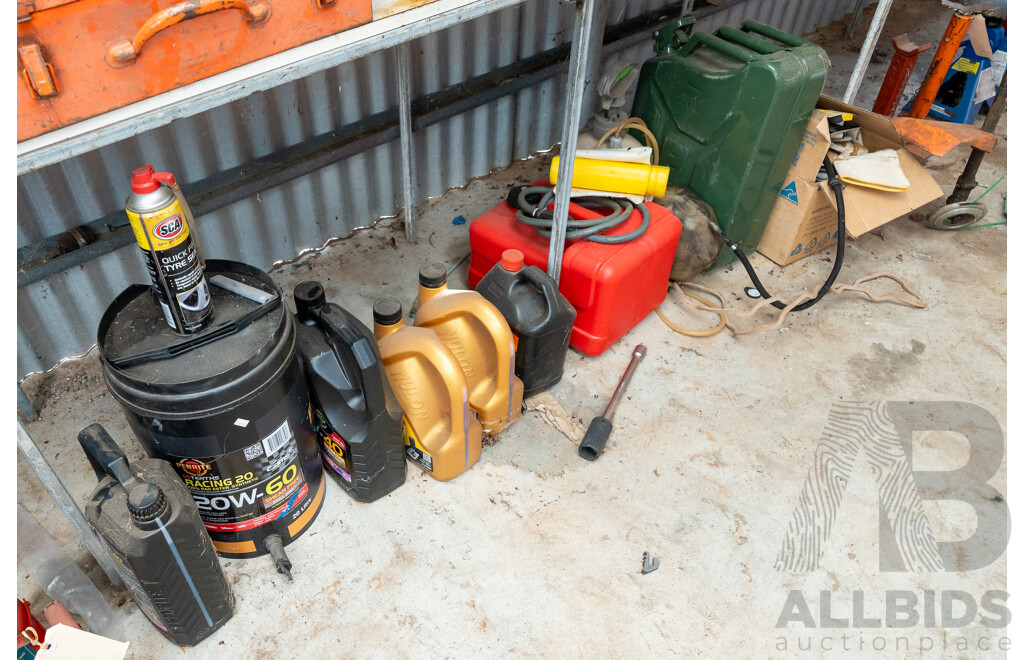 Collection of Various Oils and Lubricants