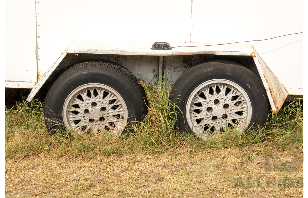 Enclosed Sheet Metal Trailer with Fold Down Tailgate