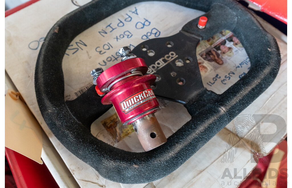 Sparco Lightweight Racing Steering Wheel with Quick Car Quick Release Boss Kit