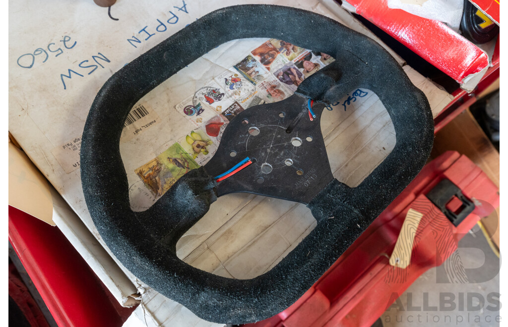 Sparco Lightweight Racing Steering Wheel with Quick Car Quick Release Boss Kit