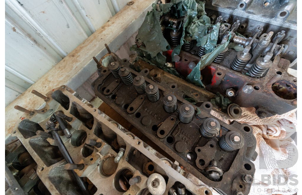 Collection of Five Assorted Engine Cylinder Heads