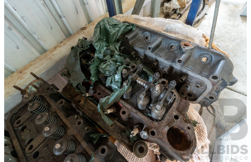 Collection of Five Assorted Engine Cylinder Heads
