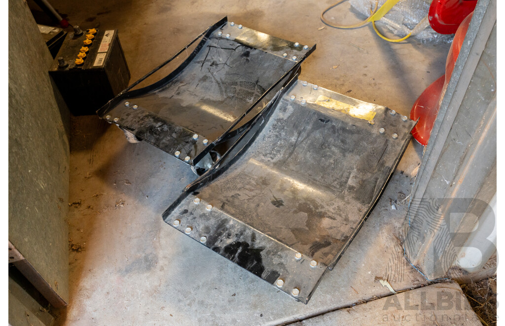 Pair of Metal Workshop Wheel Dollies on Castors