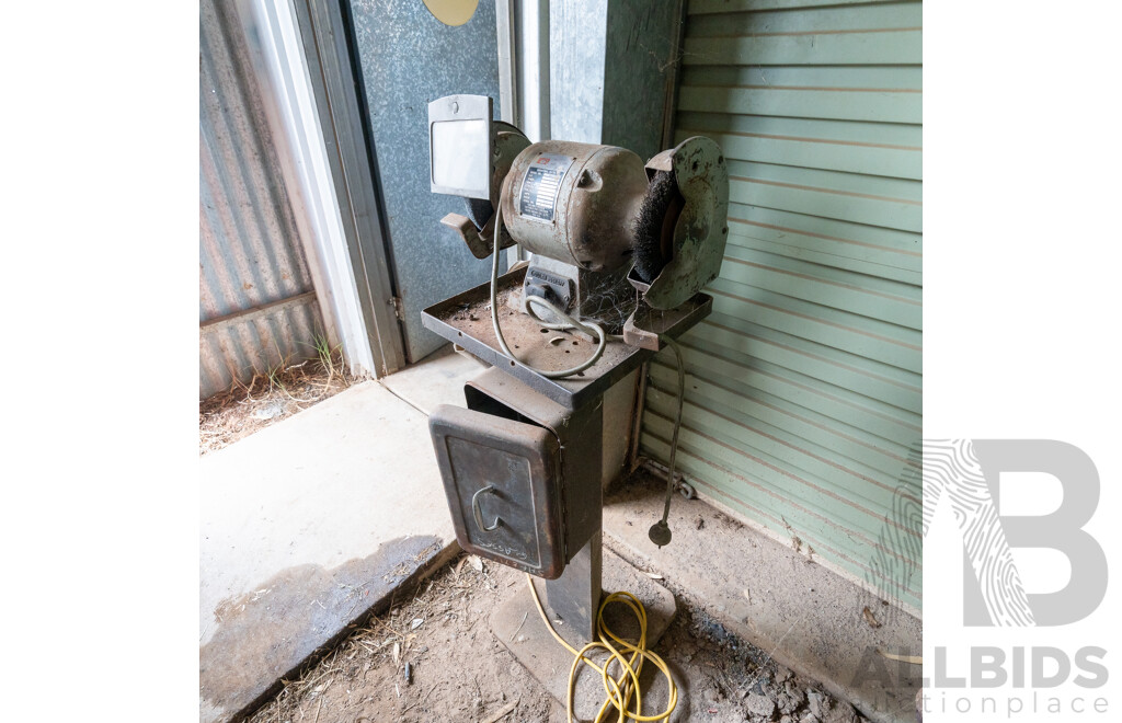 Seen Mean Model No SM1216 Heavy Duty Ball Bearing Electric Bench Grinder