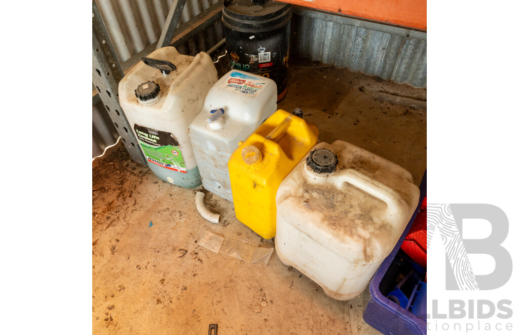 Assorted Liquid and Fastners Storage Containers