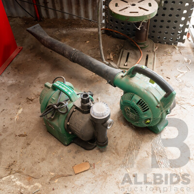 Gardenline 2 Stroke Leaf Blower and 240 Volt Garden Pump