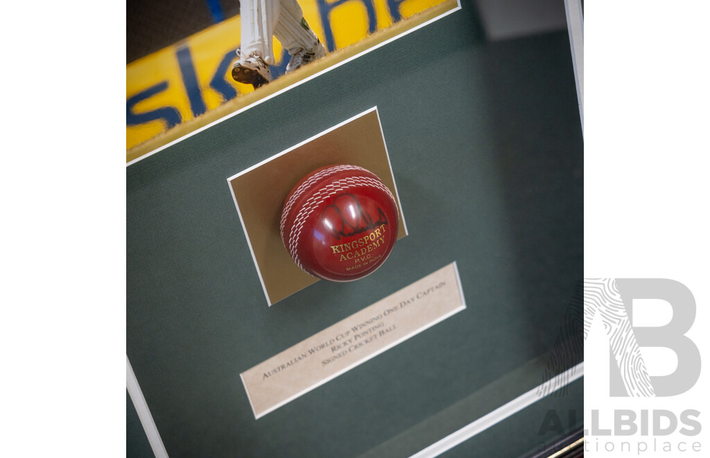 Ricky Ponting Framed Signed Cricket Ball Display
