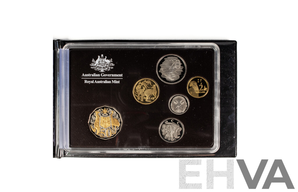 Australian RAM 2012 Six Proof Coin Set, Special Edition Including Selectively Gold Plated Fifty Cent Coin