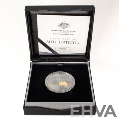 Australian RAM 2019 Commemorative Five Dollar Plated Silver Proof Coin, Echoes of Australian Fauna - Lesser Bilby .999