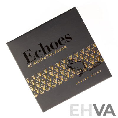 Australian RAM 2019 Commemorative Five Dollar Plated Silver Proof Coin, Echoes of Australian Fauna - Lesser Bilby .999