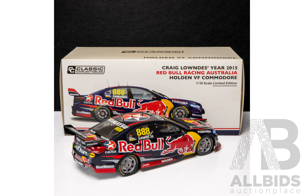 Classic Carlectables 2013 Holden VF Commodore Red Bull Racing Craig Lowndes #888 COA 282/1000 - 1:18 Scale Model Car