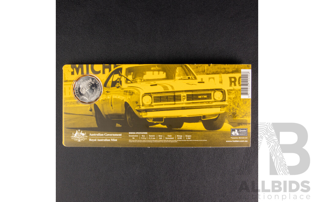 Australian RAM 2018 Six Coloured Fifty Cent Coin Set, Holden High Octane, Australia's Motor Sport Legends